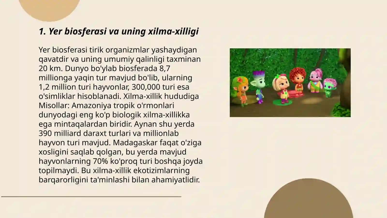 Yer biosferasi va uning xilma-xilligi 3