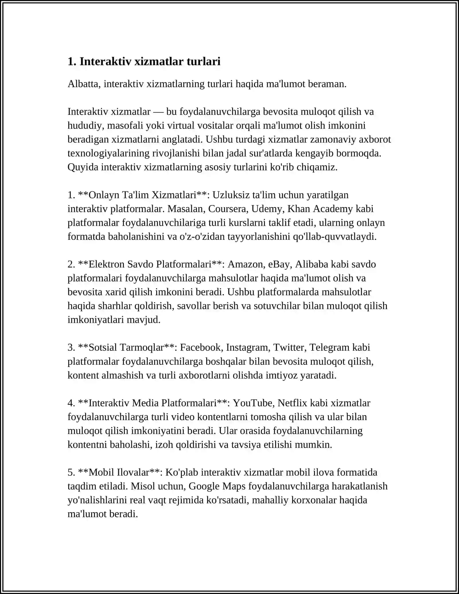 INTERAKTIV XIZMATLAR VA ULARDAN FOYDALANISH 3