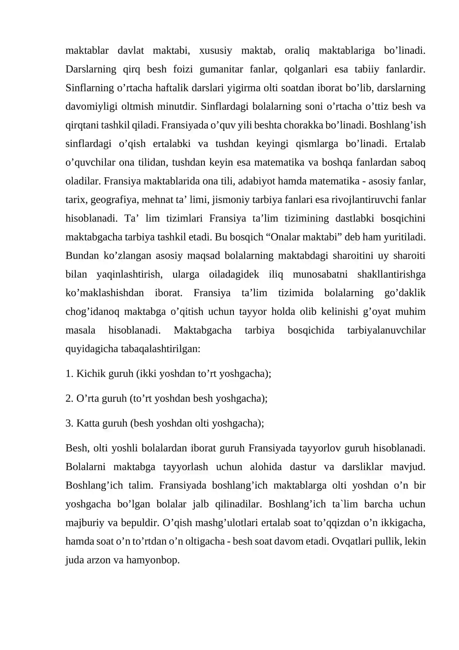 Fransiya respublikasining boshlang’ich ta’limdagi til o’rganish tendensiyalarini o’zlashtirish 3