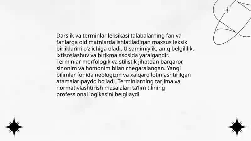 Darslik va terminlar leksikasi 3