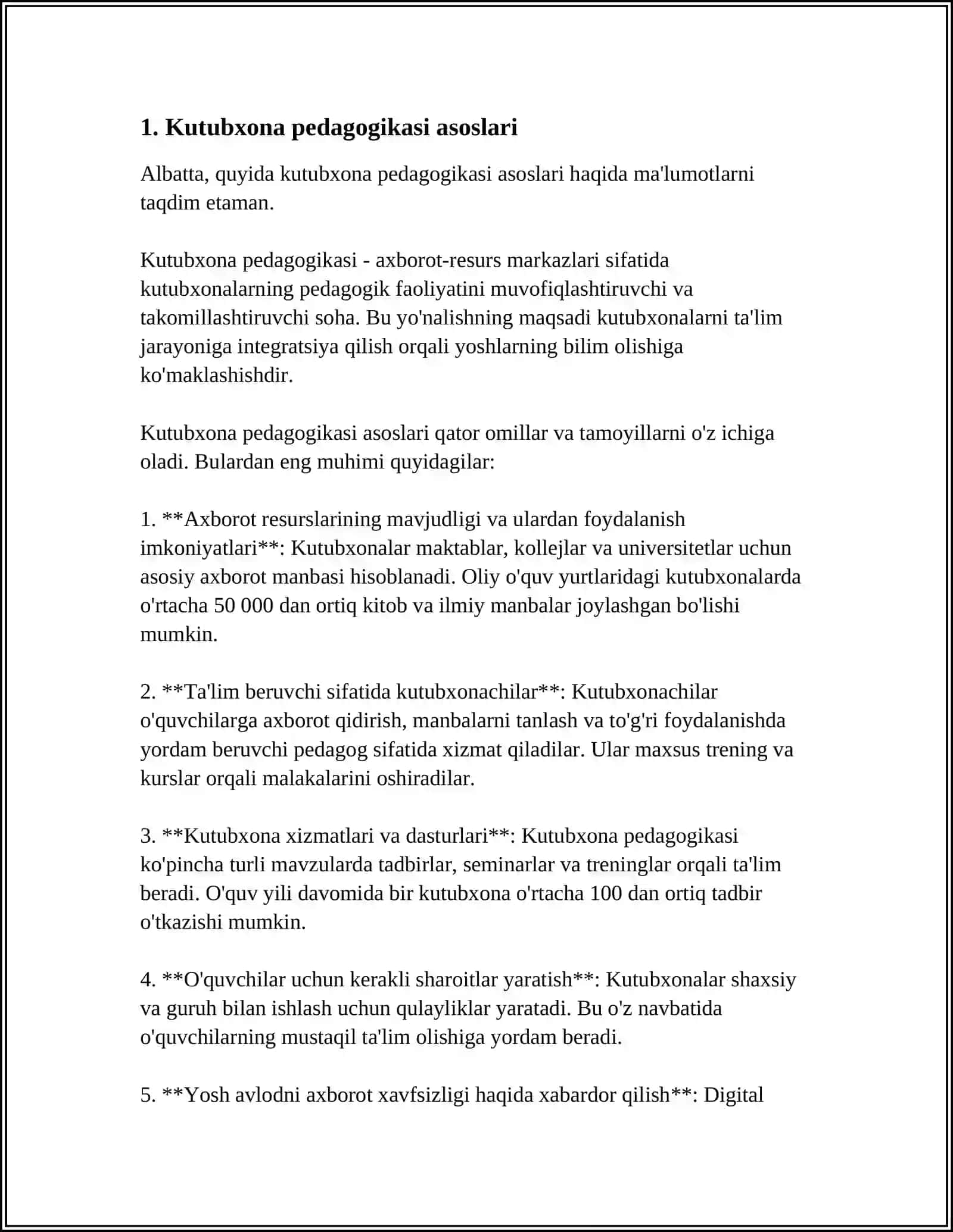 KUTUBXONACHILIK PEDAGOGIKASI FAOLIYATINI NORMATIV XUQUQIY QOʻLLAB QUVVATLASH 3
