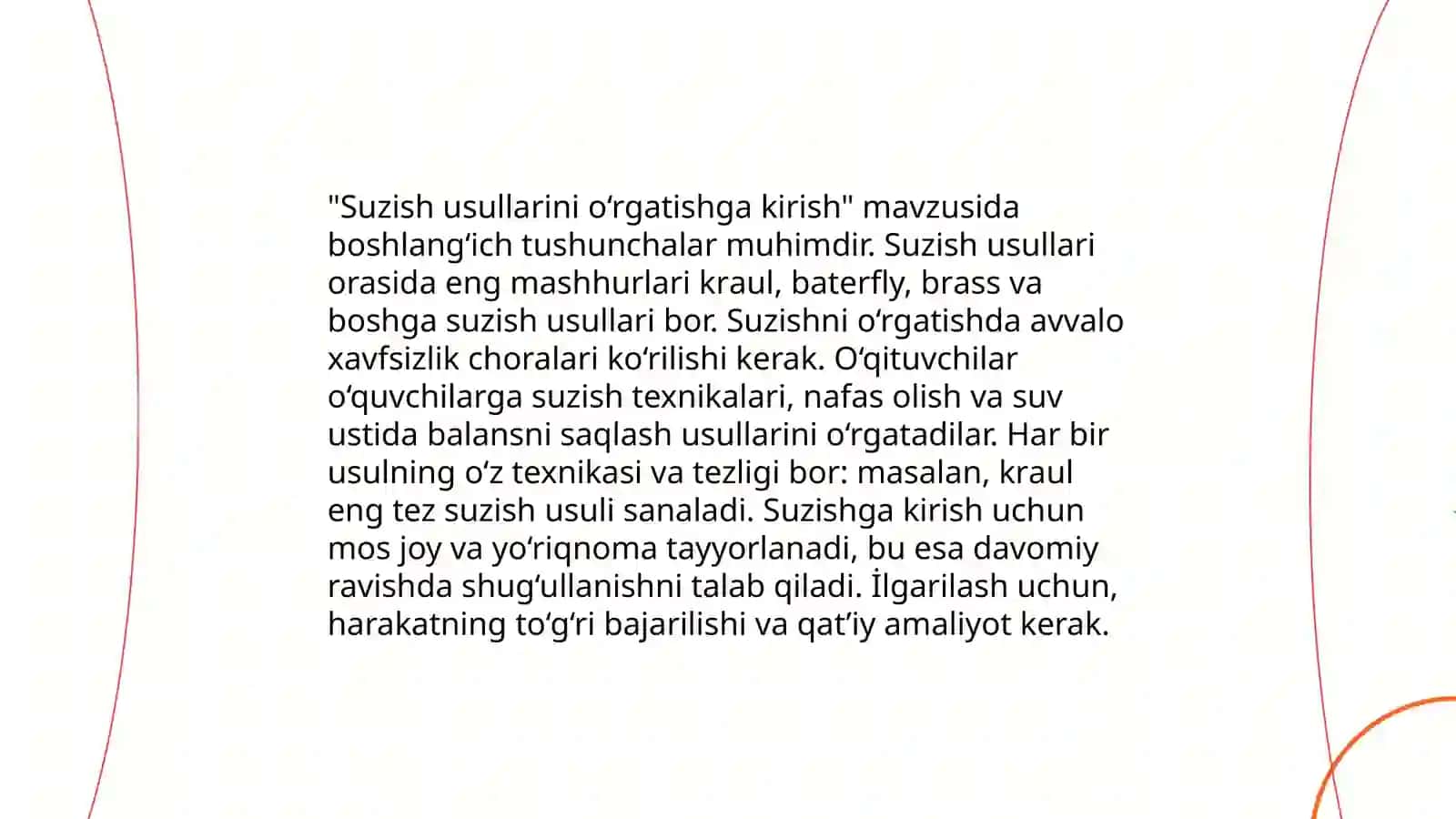 Suzishning usullarini o‘rgatish va o‘zlashtirish bo‘yicha tayyorlov mashqlari 3