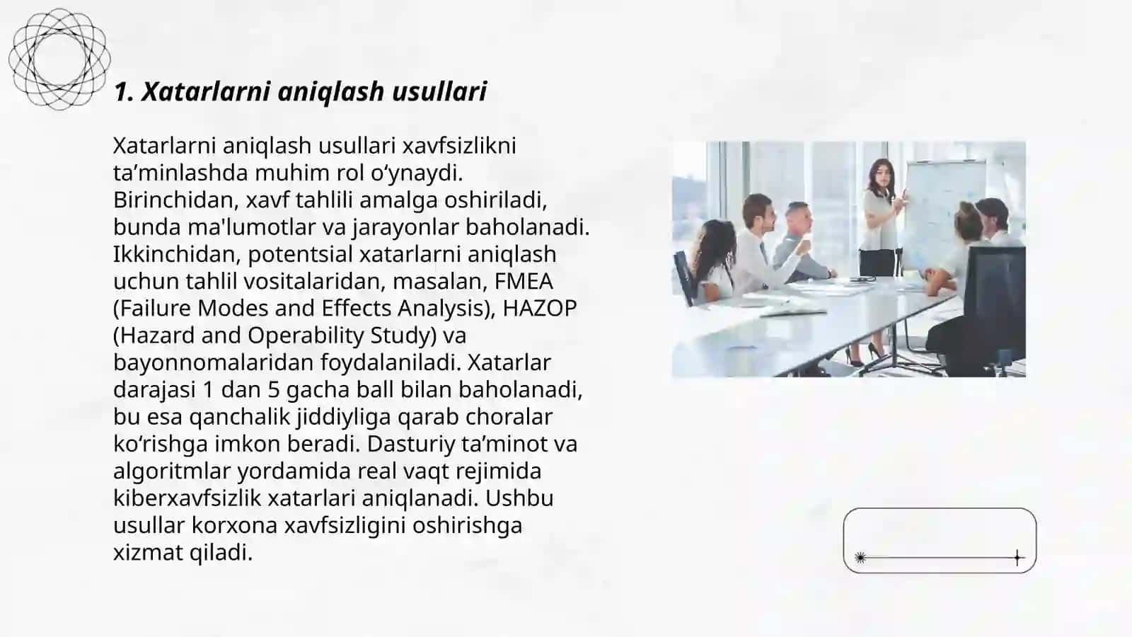 Xatarlarni aniqlash usullari 3