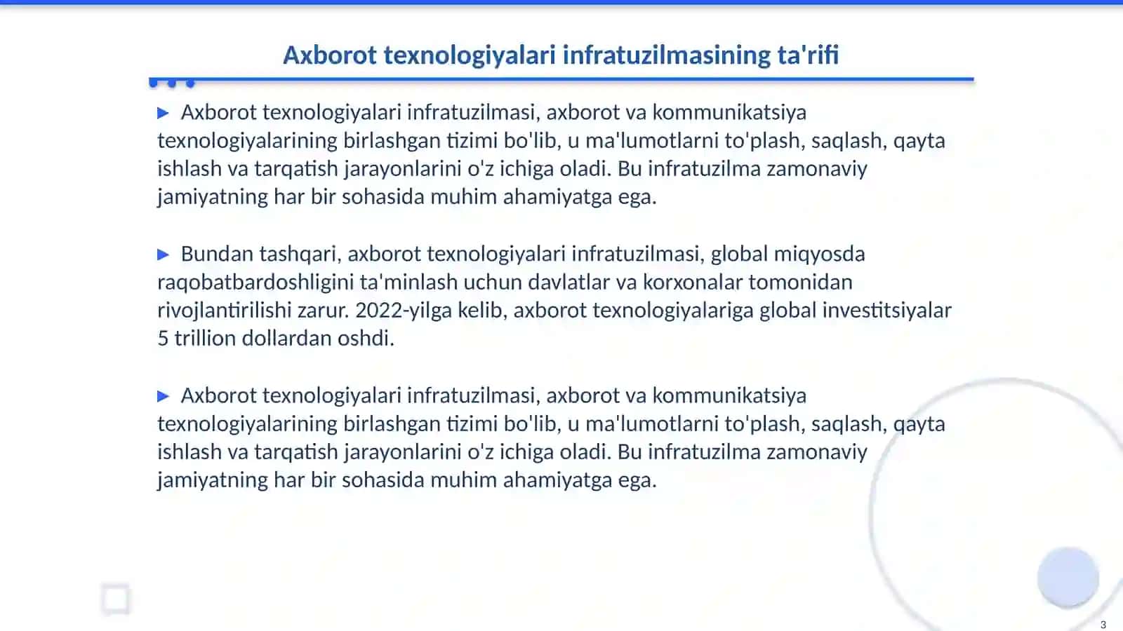 Axborot texnalogiyalarining infratuzilmasi 3