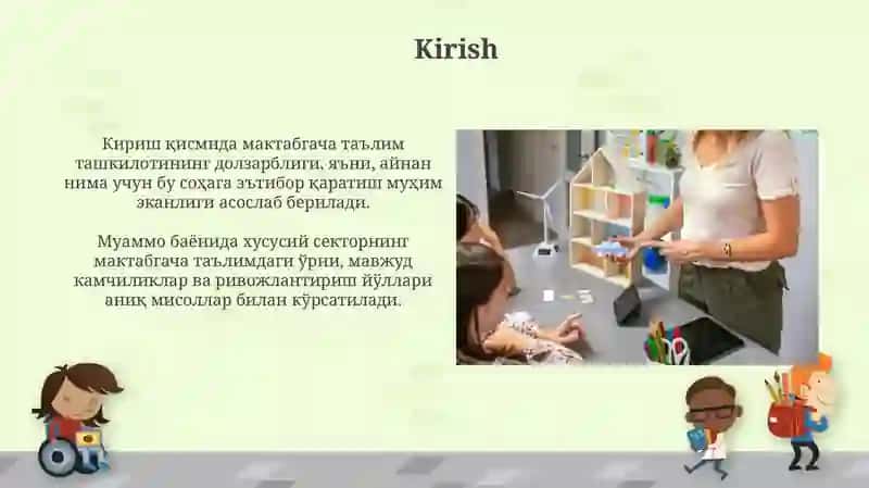Nodavlat maktabgacha ta'lim tashkilotlarini tashkil etish 3