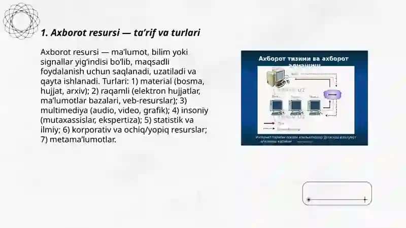 Axborot resurslari kursi atamalar va ta'riflarda 3