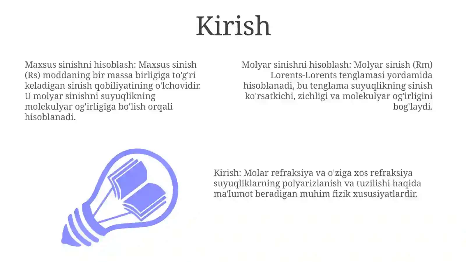 Suyuqliklarnimolyarvasolishtirmarefraktsiyalarnihisoblash 3