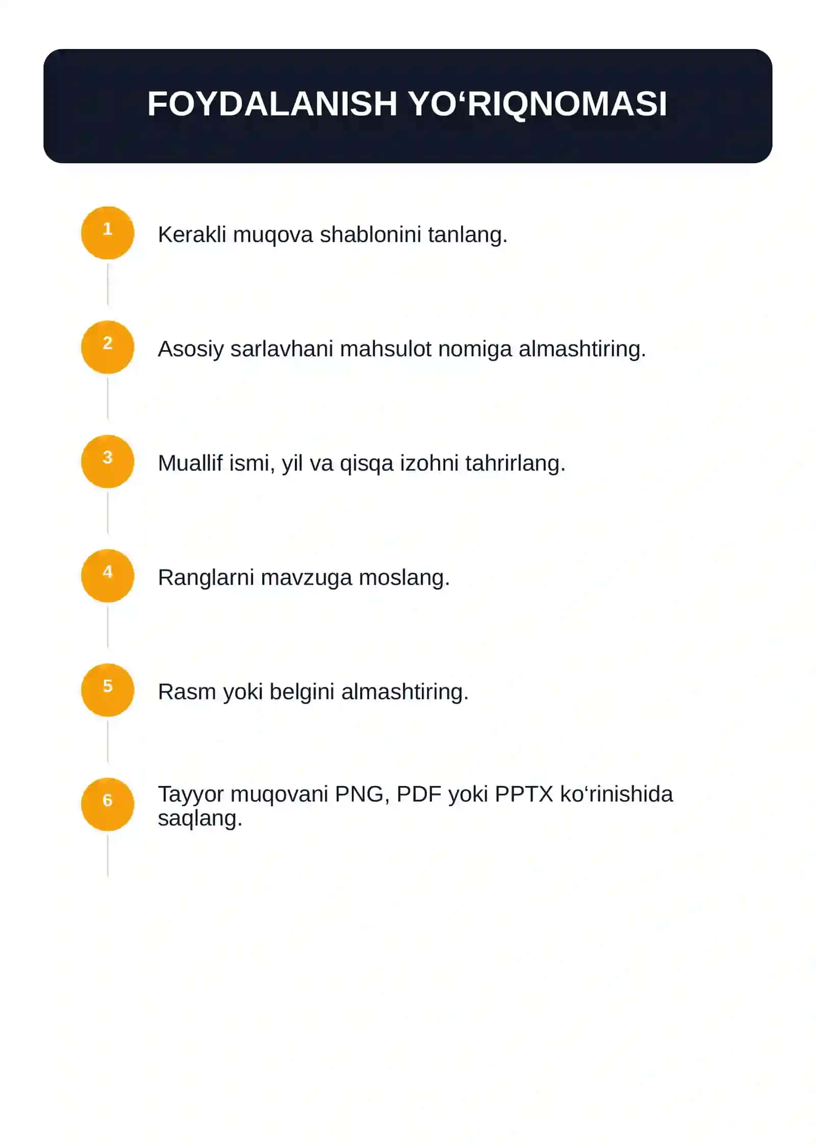 KITOB, QO‘LLANMA VA TEST TO‘PLAMLARI UCHUN 30 TA PREMIUM MUQOVA SHABLONI 3