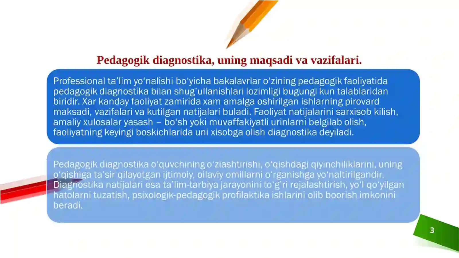 Pedagogik diagnostika va tadqiqot ma’lumotlarini taxlil qilish 3