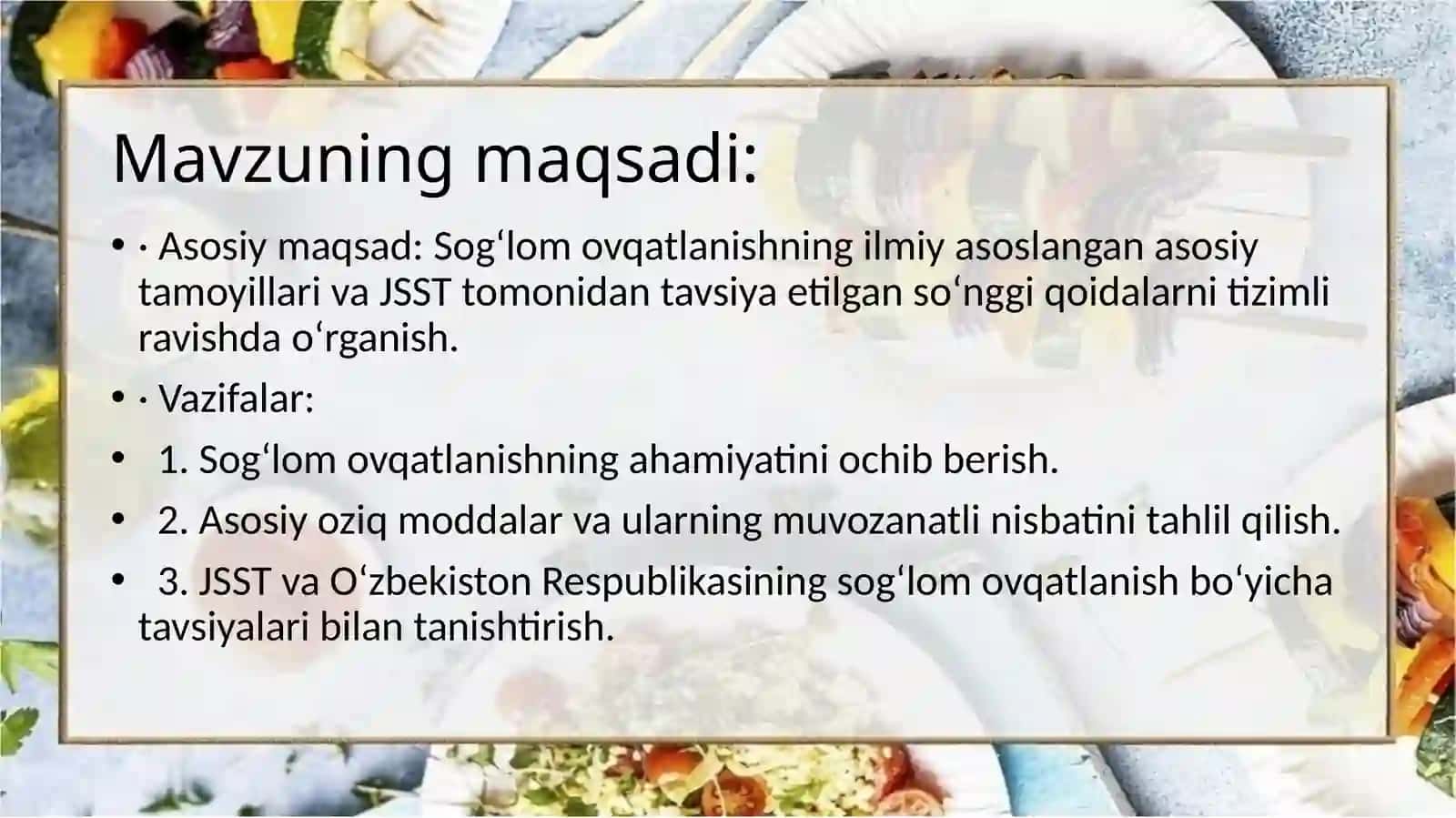 Sogʻlom ovqatlanish boʻyicha tavsiyalar 3