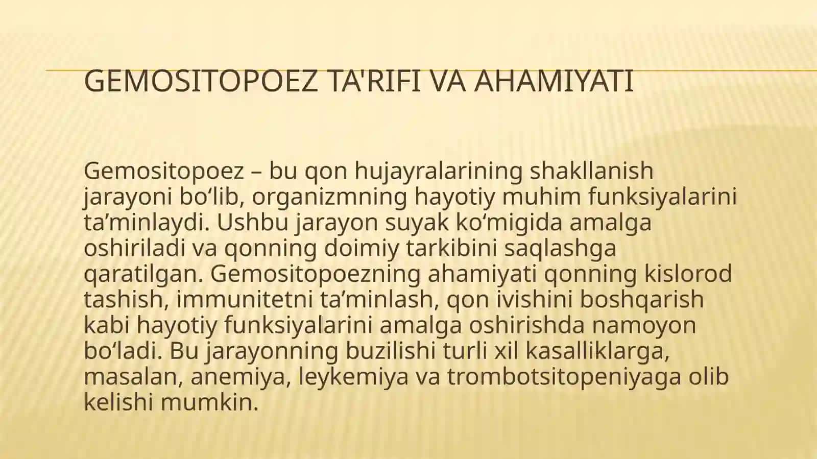 Gemositopoez. Gemositopoezni neyro-gumoral hoshqarilishi 3