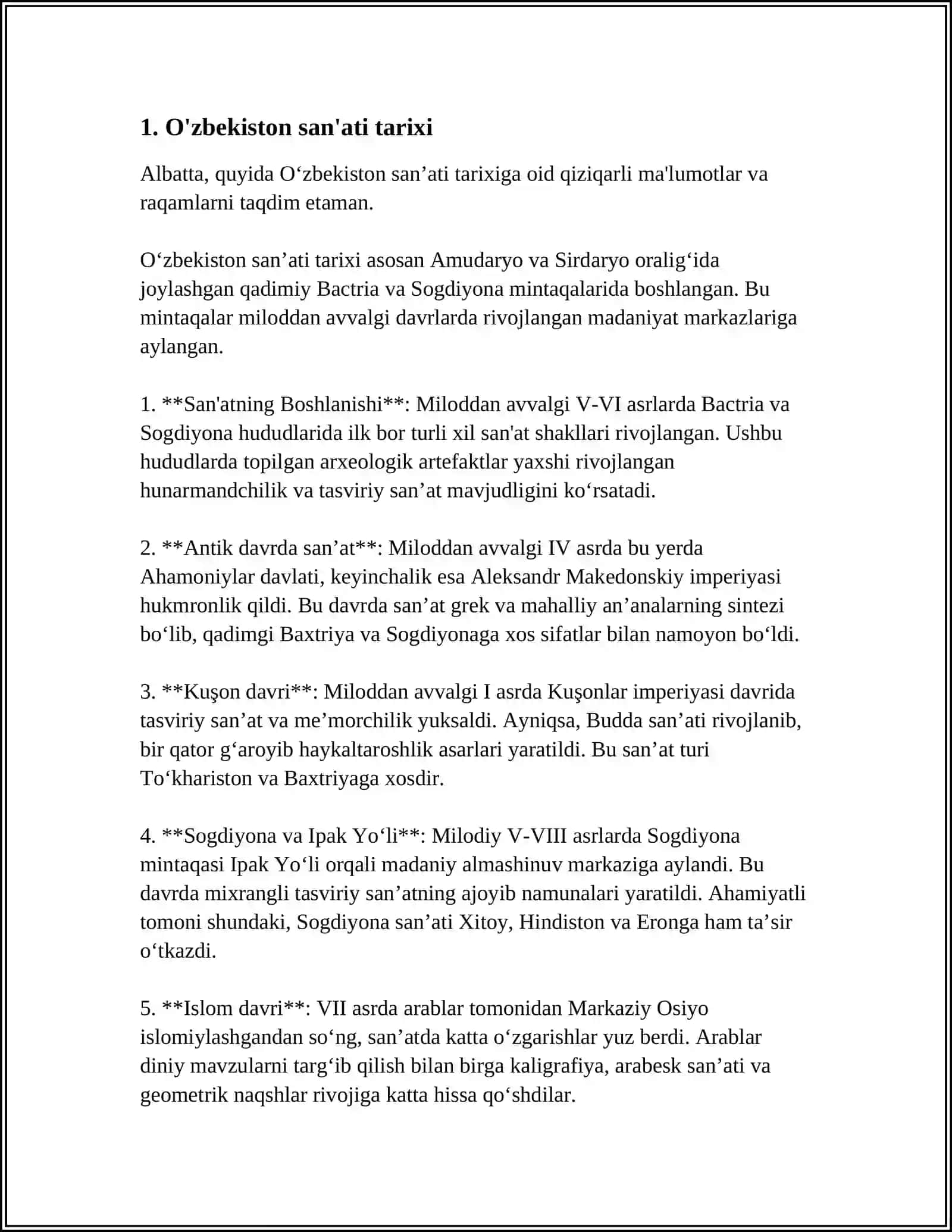 BUXORO DAVLAT UNIVERSITETI SAN'ATSHUNOSLIK VA PEDAGOGIKA FAKULTETI 9-6 MTS 20 GURUH TALABASI 3