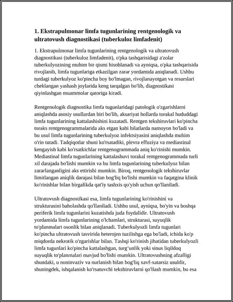 Tuberkulyozning Rentgenologik va Ultratovush Diagnostikasi 3