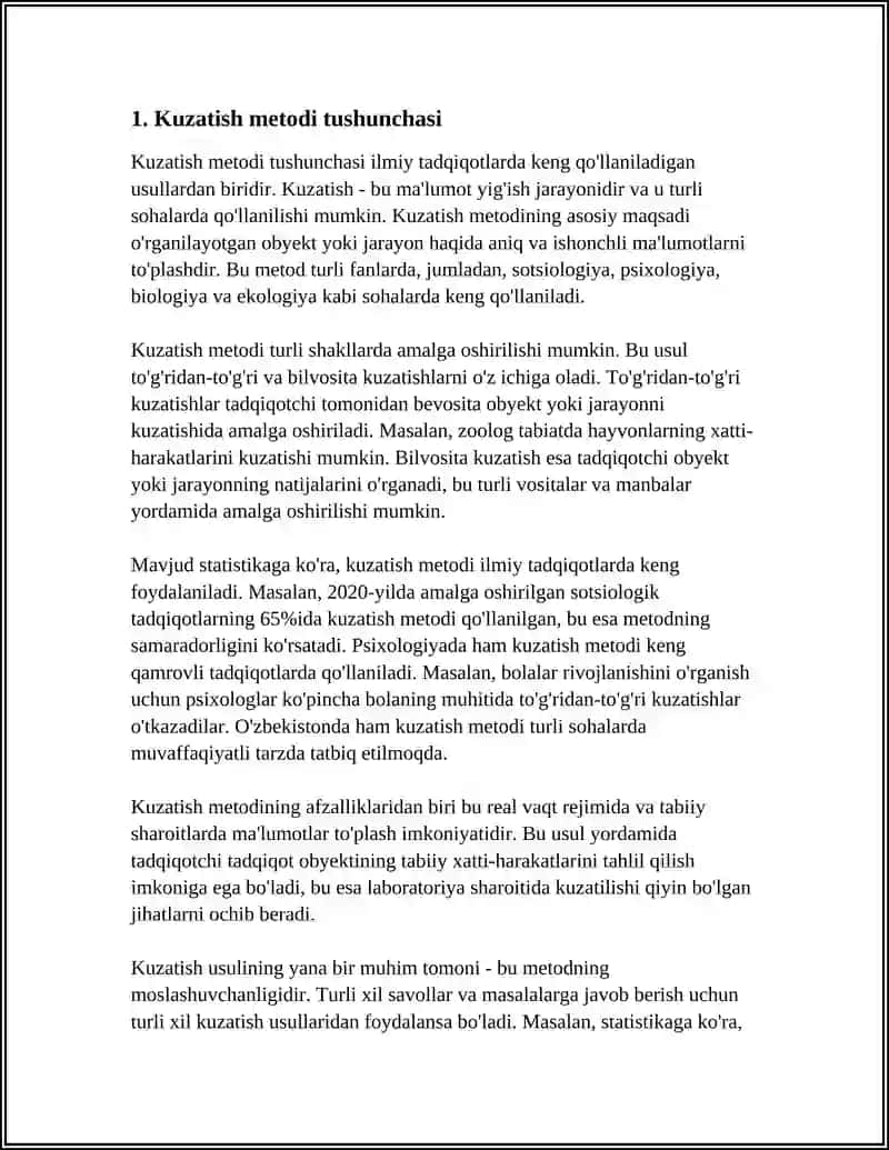 KUZATISH METODI 3