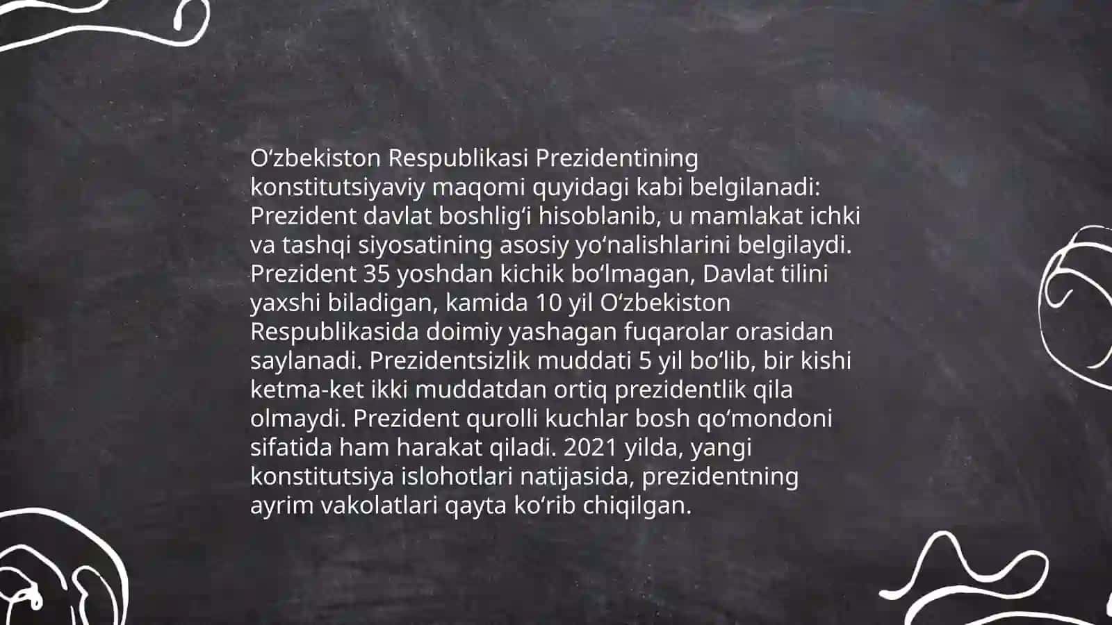 O'zbekiston Respublikasi Prezidentining huquqiy holati 3