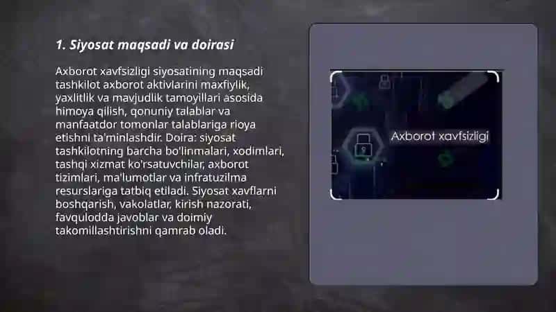 Axborot xavfsizligi siyosati 3