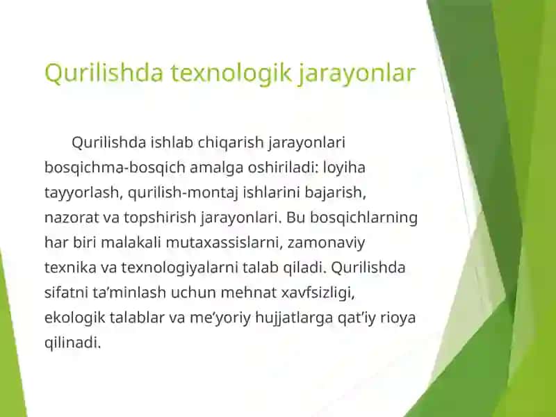 Qurilishning xususiyatlari va milliy iqtisodiyotni rivojlantirishdagi roli 3