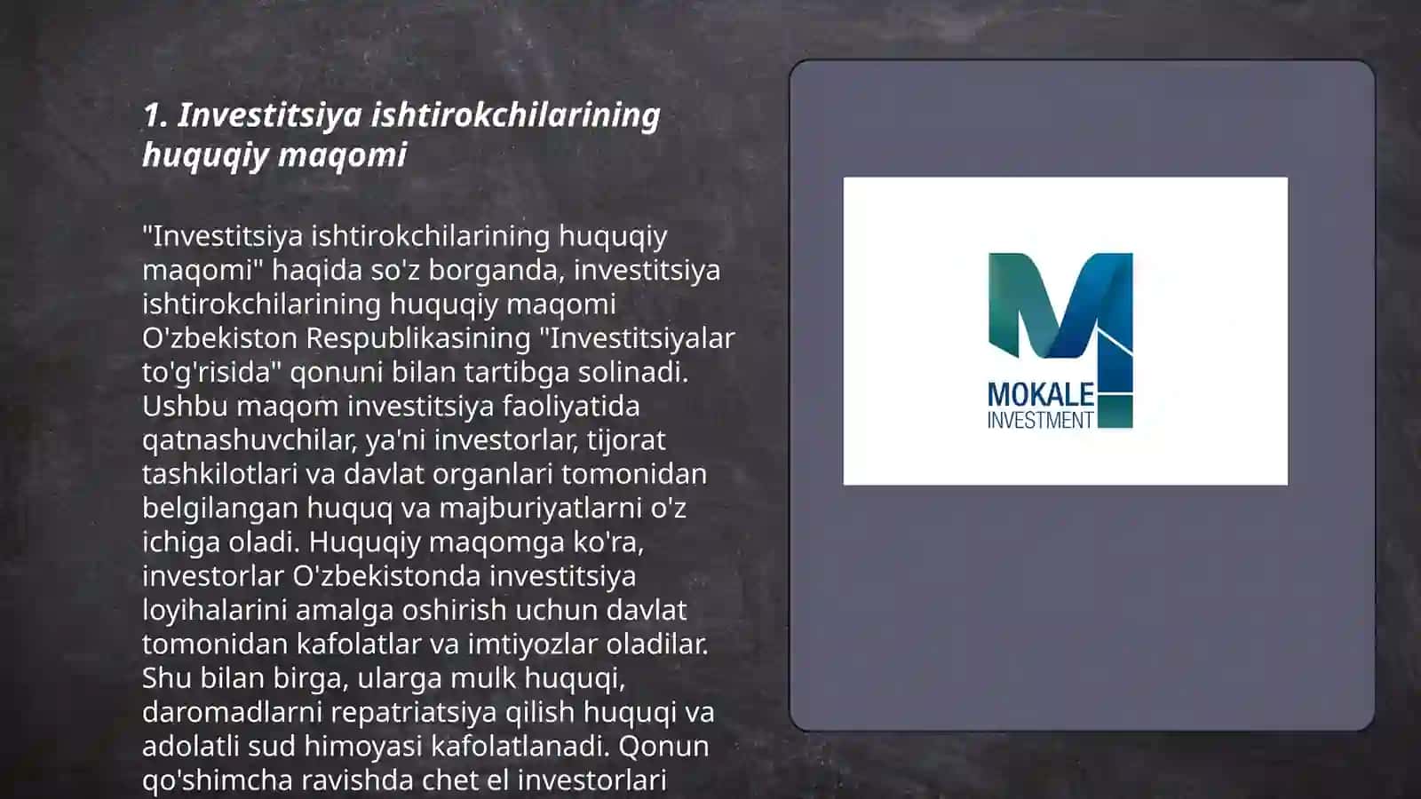 Investitsiya munosabatlari qatnashchilari huquqiy holatlari 3