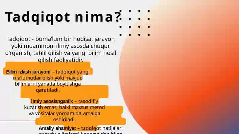 Tadqiqotloyihasi strukturasi nishakillantirish 3