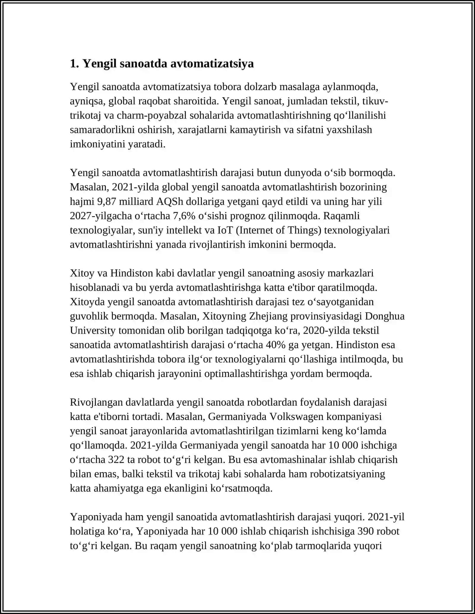 YENGIL SANOATDA INAVATSION TEXNOLOGIYALAR 3