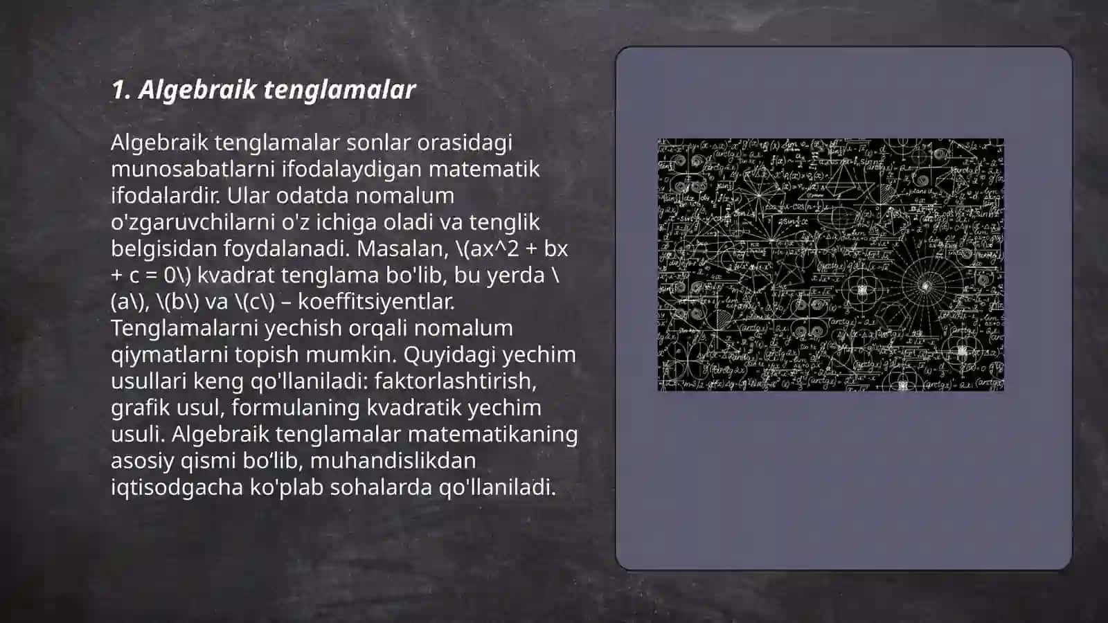 Kimyo uchun matematika 3