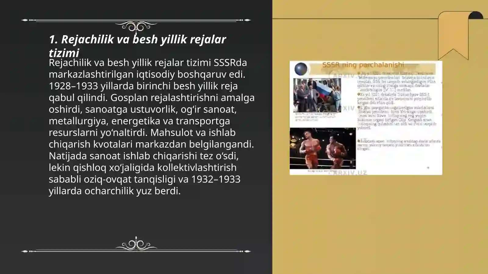 SSSR va Sharqiy Yevropa mamlakatlari rivojlanishini asosiy yo'nalishlari 3