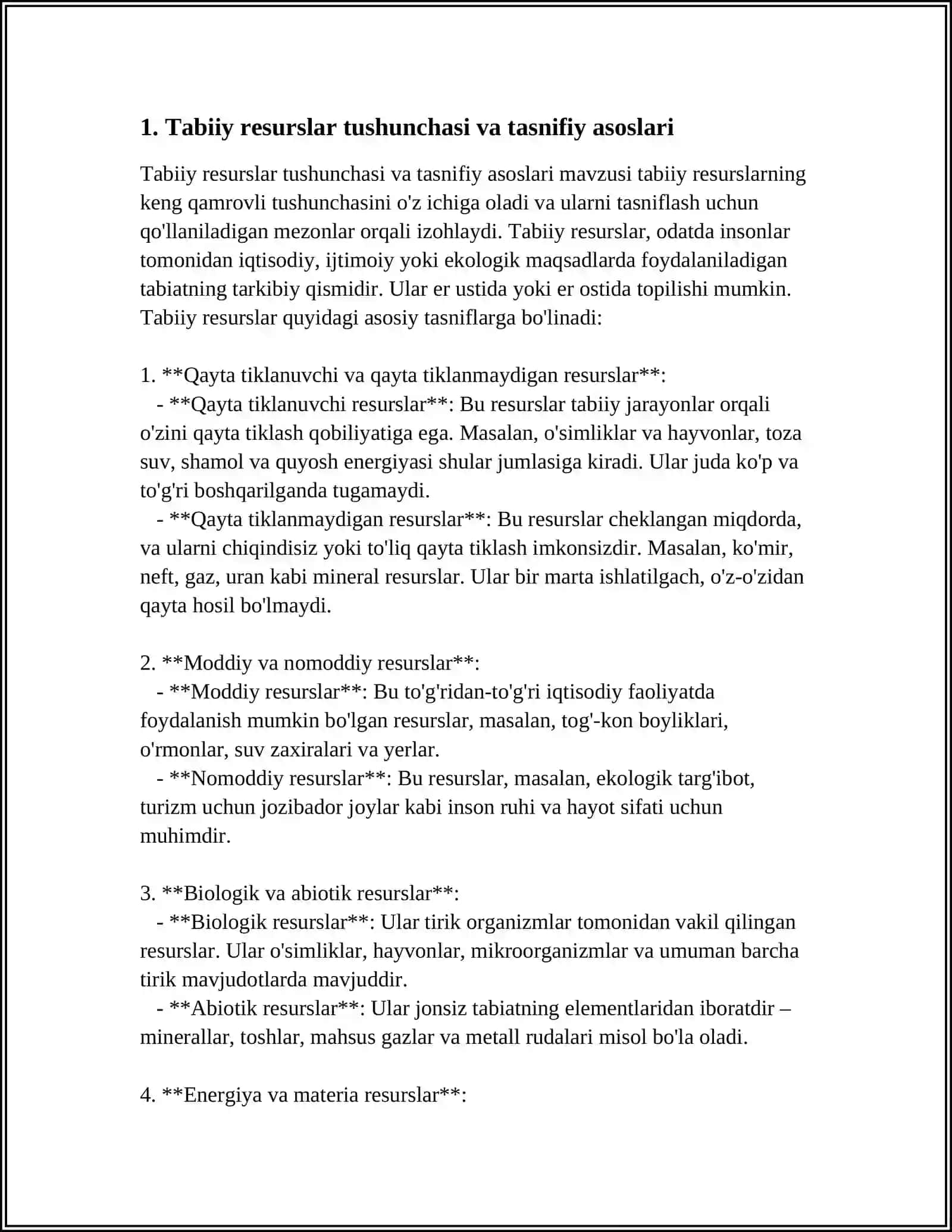 TABIY RESURSKAR TASNIFI 3