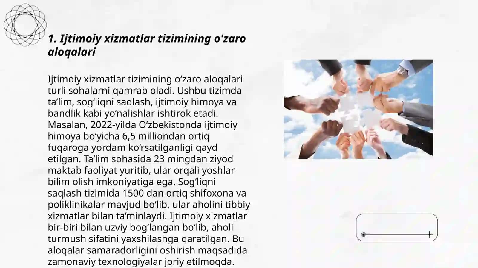 Ijtimoiy xizmatlarning o'zaro hamkorligining shartnoma tizimi 3