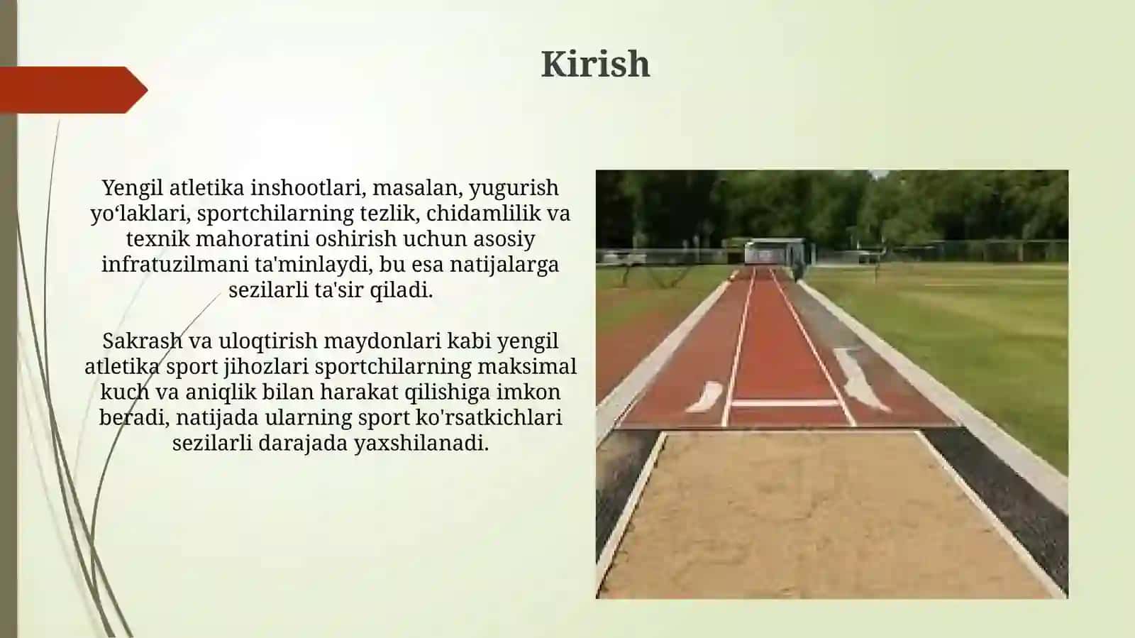 Yengil atletika bo'yicha sport inshoatlari, jihozlari va ularni ishlatish 3