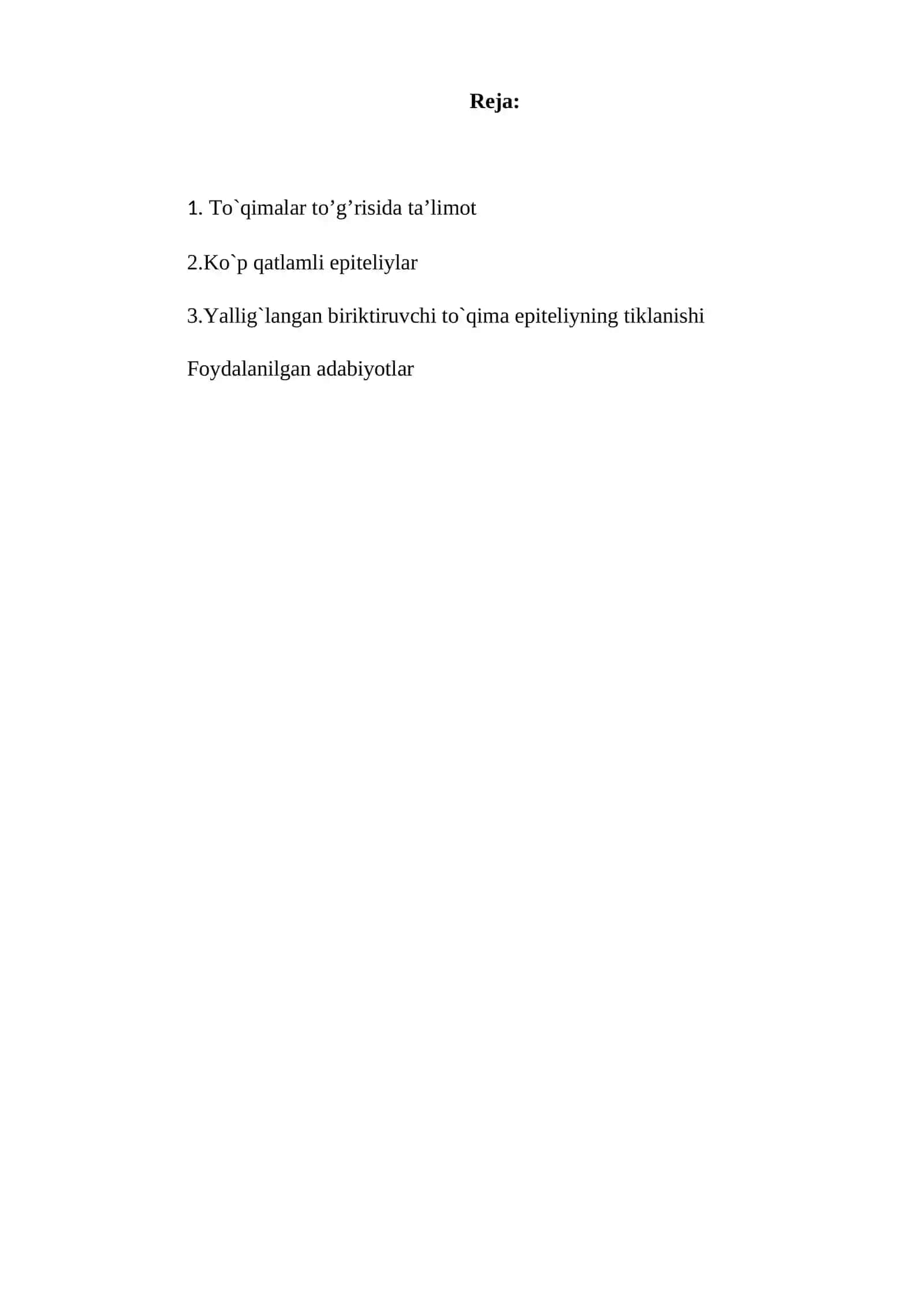 Epiteliy to`qimasi tuzilishi va regeneratsiyasi, anomaliyalari 3