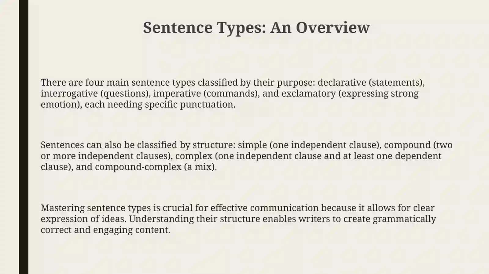TYPES OF SENTENCES 3