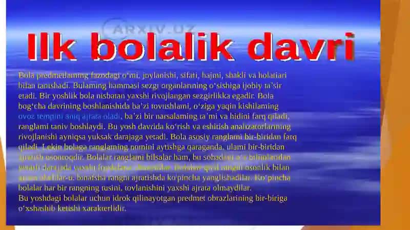 Ilk Bolalik Davri Fiziologik va Jismoniy Rivojlanish 3