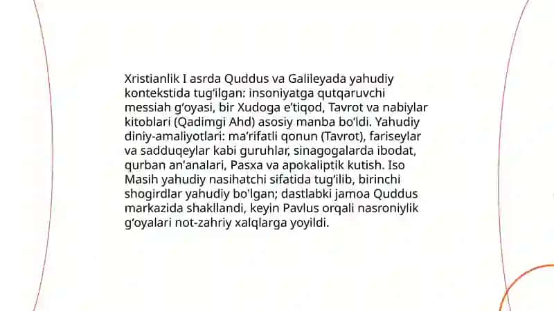 Xristian dini tarixi va asosiy gʻoyalari 3