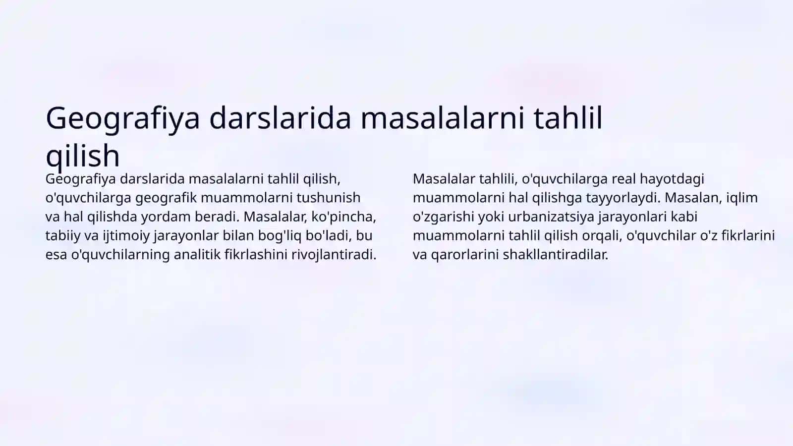 Geografiya darslarida masala va mashqlar 3