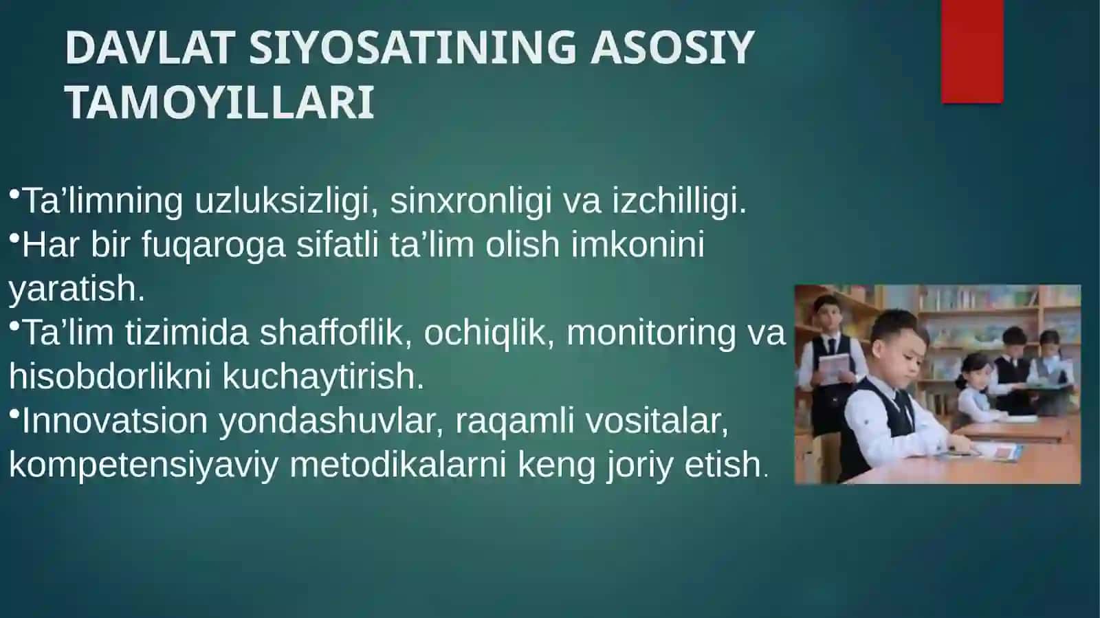 O’ZBEKISTON RESPUBLIKASIDA TA’LIM SOHASIDA AMALGA OSHIRRILGAN ISLOHOTLAR 3