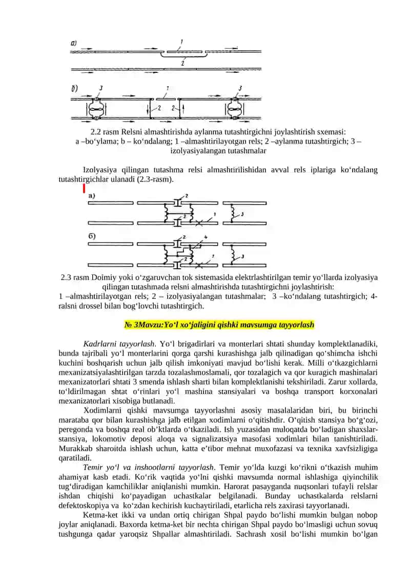 Avtoblokirovkali temir yo’l iziga texnik xizmat ko’rsatish 3