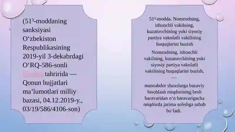 SAYLOV VA REFERENDUMLARNI TASHKIL ETISH HAMDA O'TKAZISH SOHASIDAGI HUQUQBUZARLIKLAR UCHUN MA'MURIY JAVOBGARLIK 3