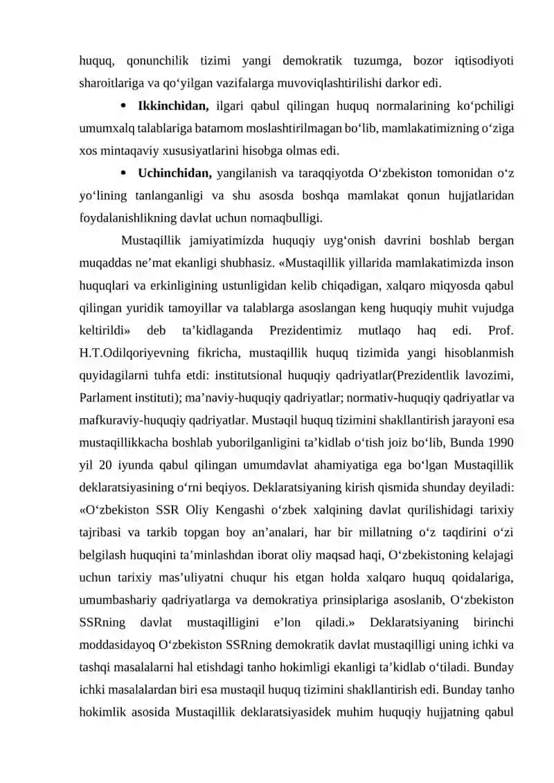 O‘zbekiston Respublikasining mustaqil huquq tizimi 3