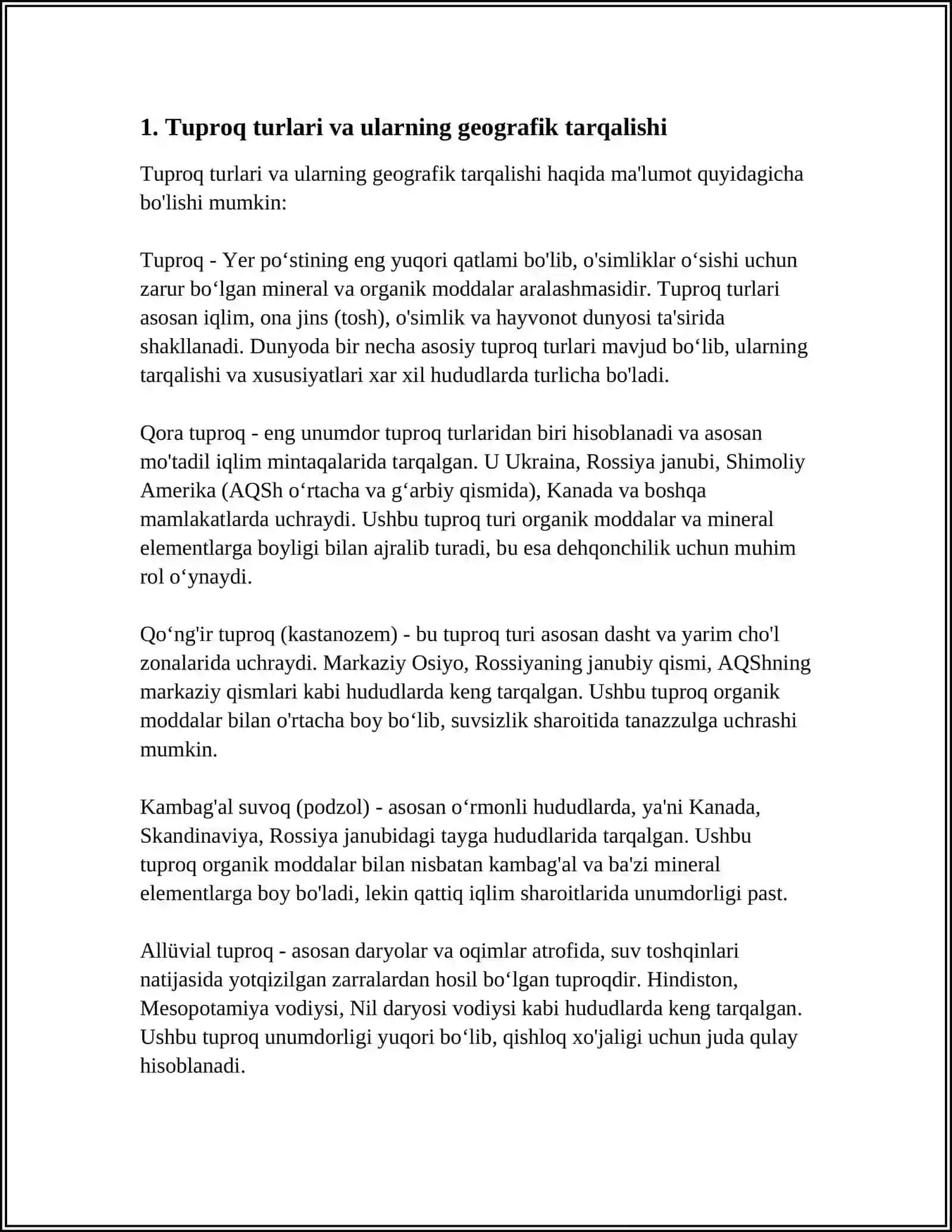 OʻZBEKISTONDA UCHRAYDIGAN TUPROQ XILLARI VA ULARNING EKOLOGIK MUOMMOLARI 3