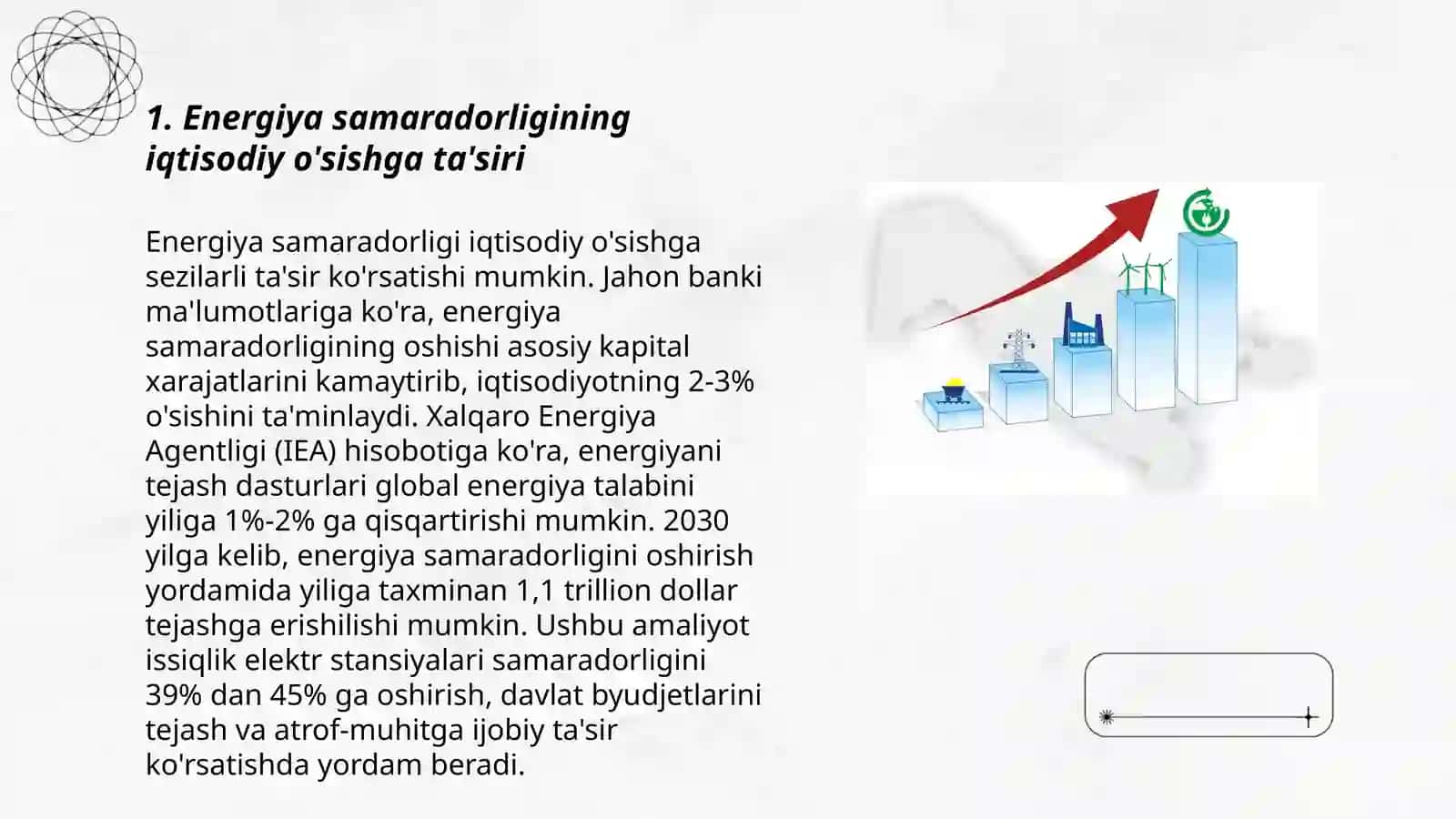 Energiya samaradorligi va tejamkorlikning iqtisodiyotga ta'siri 3