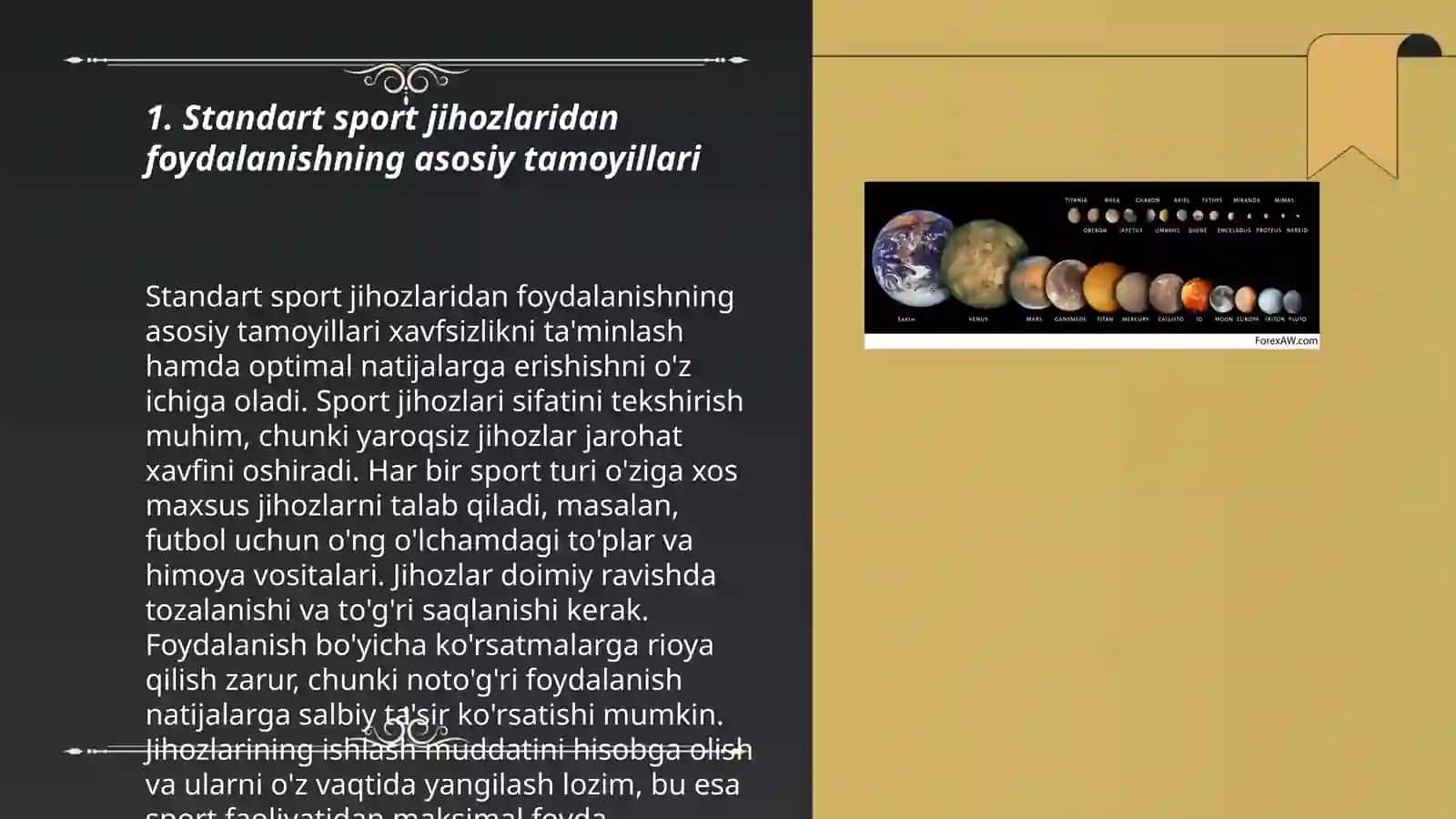 Standart va nostandart sport jihozlarini maqsadli qoʻllash va foydalanish 3