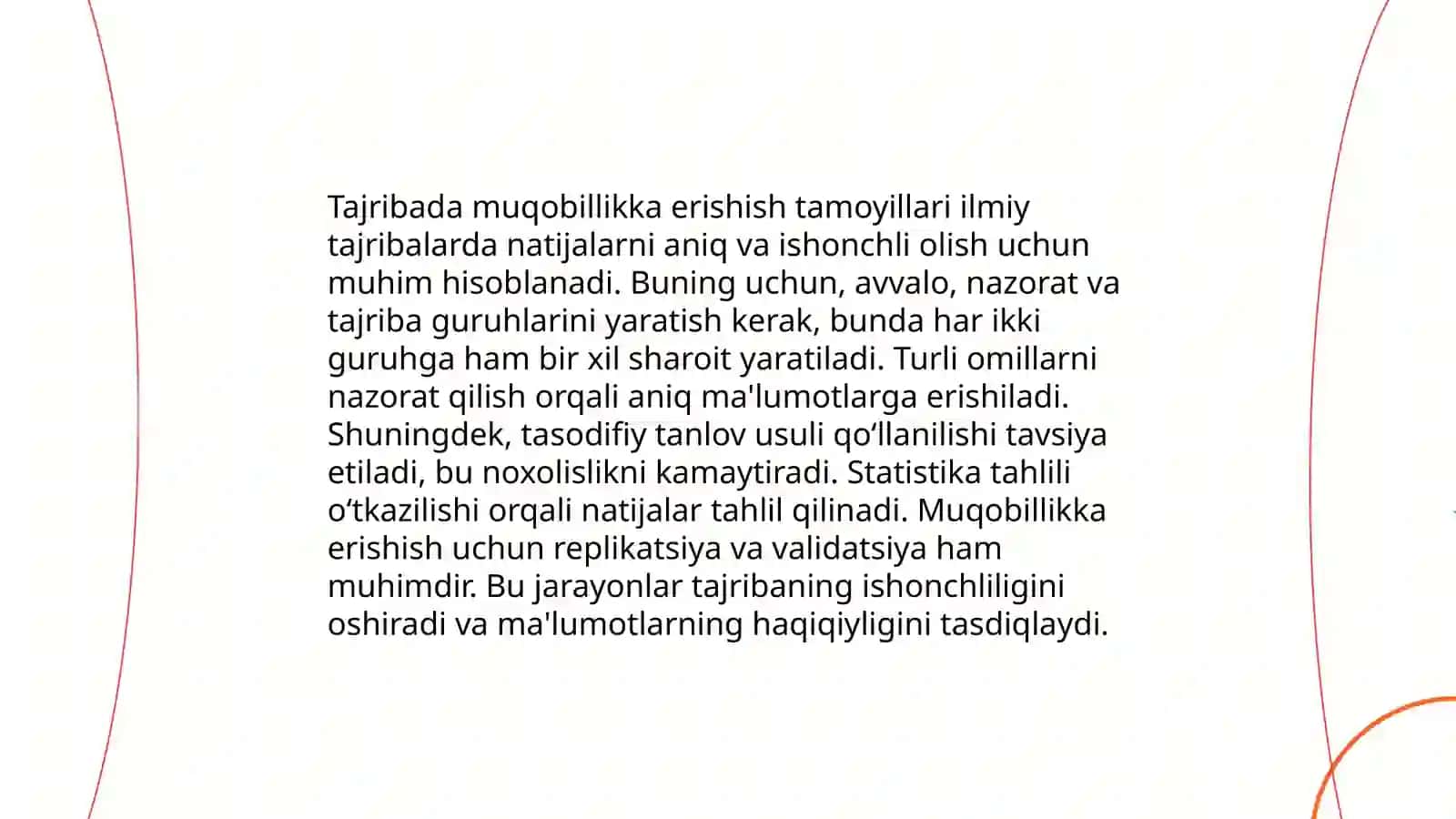 Tajribada muqobillikka erishish tamoyillari 3