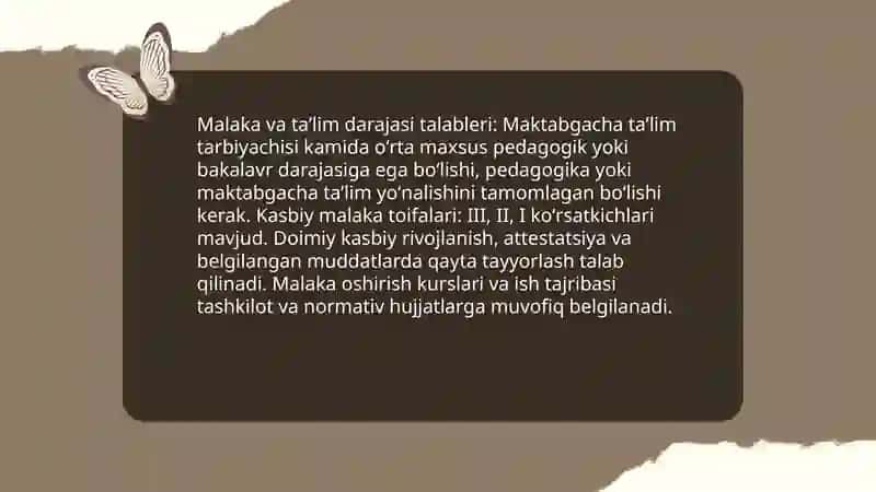 Malaka va taʼlim darajasi talableri 3