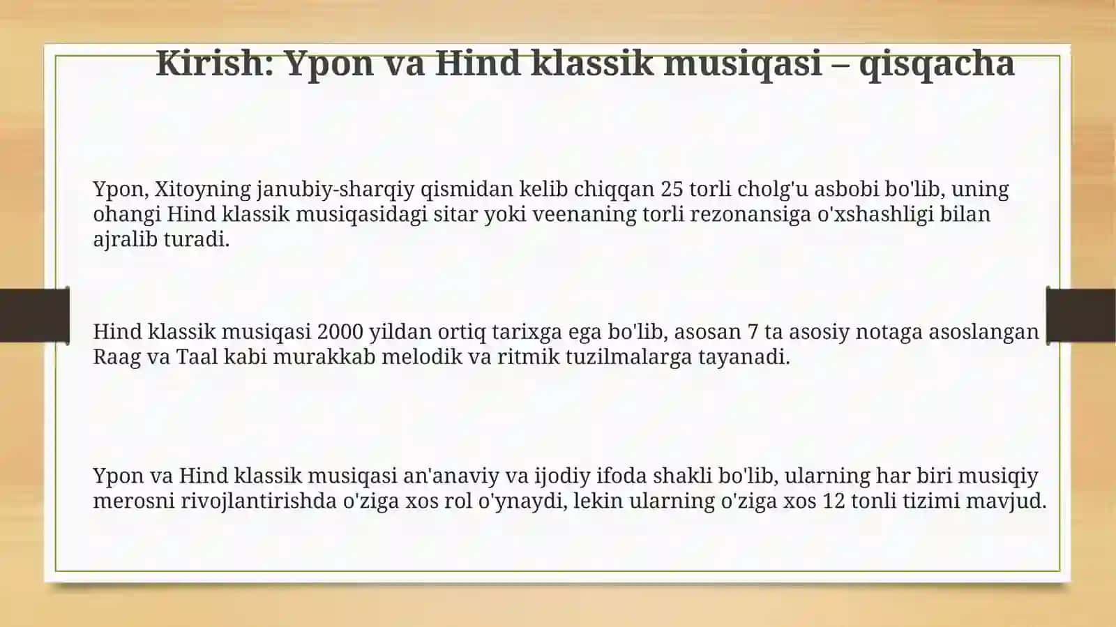 Ypon va Hind musiqasi 3