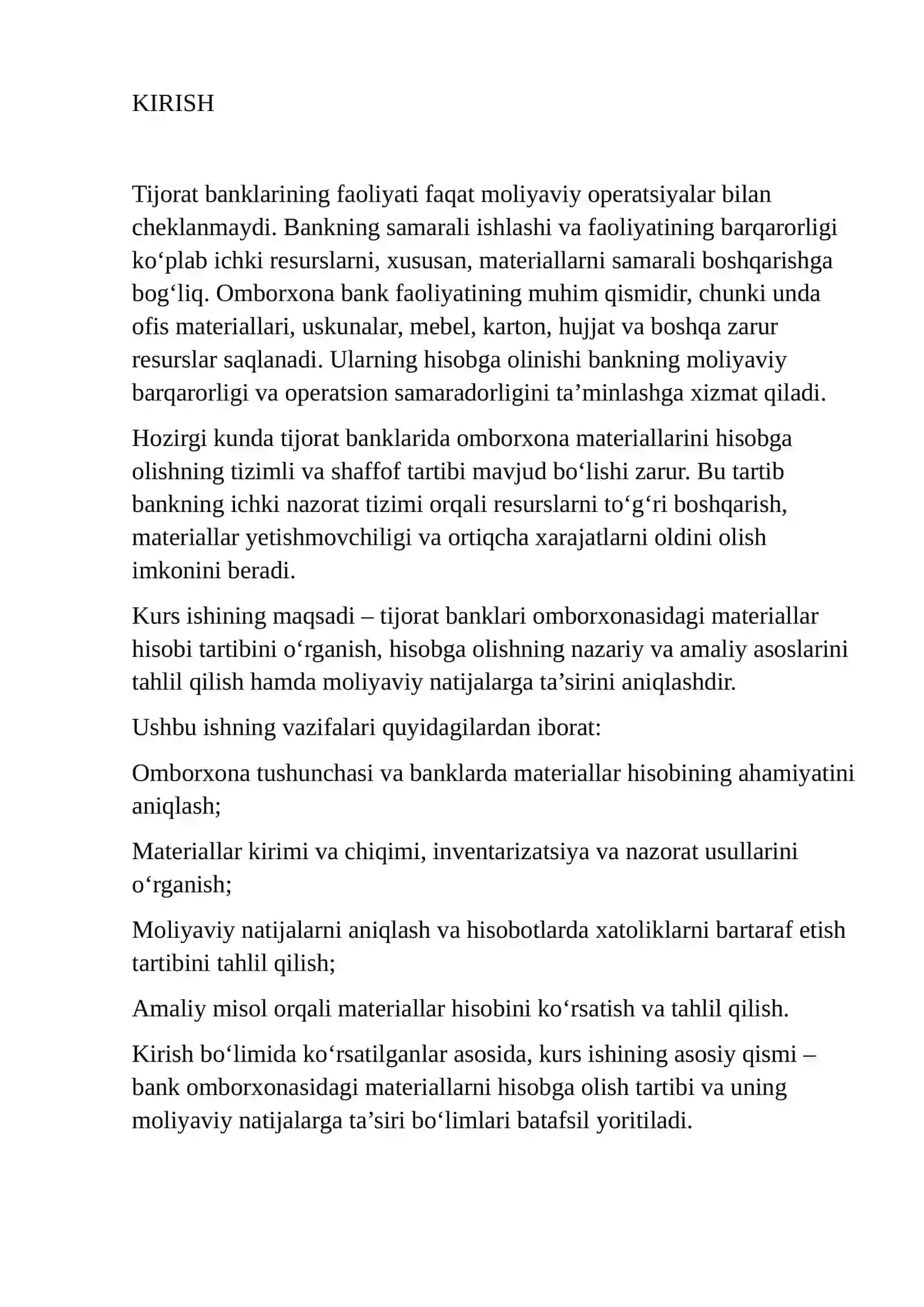 TIJORAT BANKLARI OMBORXONASIDAGI MATERIALLARNI HISOBGA OLISH TARTIBI 3