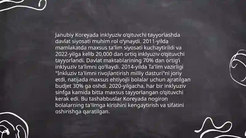 Janubiy Koreya va Yaponiya tajribasida inklyuziv o‘qituvchi tayyorlash tizimi 3