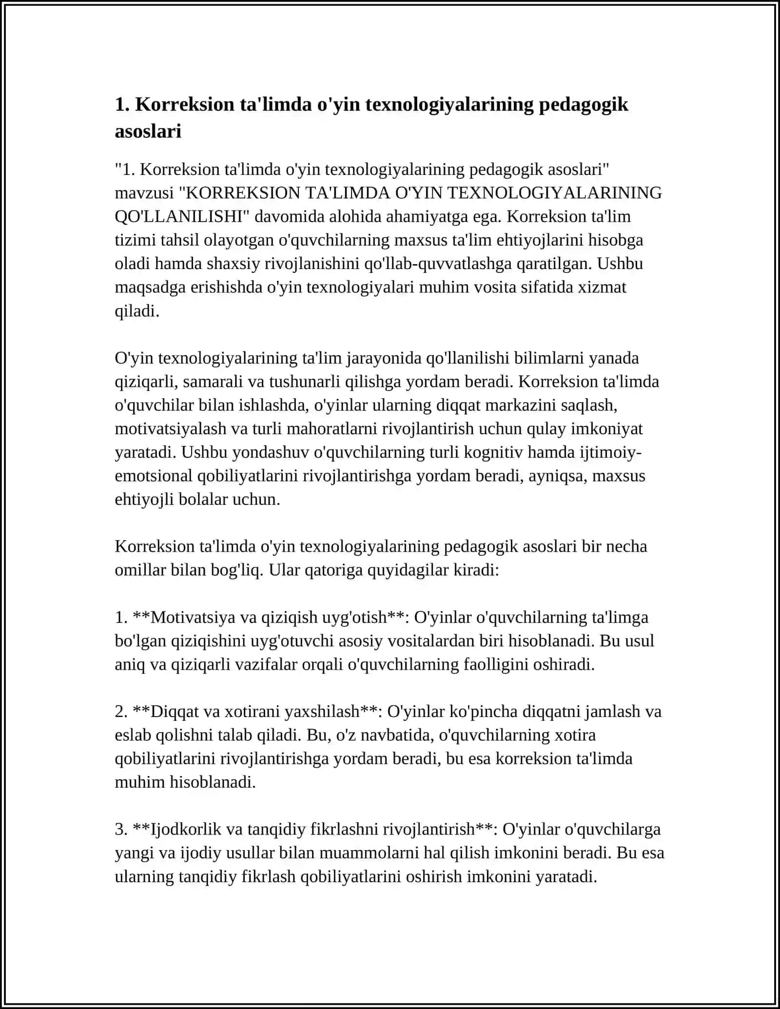 O'yin Texnologiyalari Korreksion Ta'limda 3
