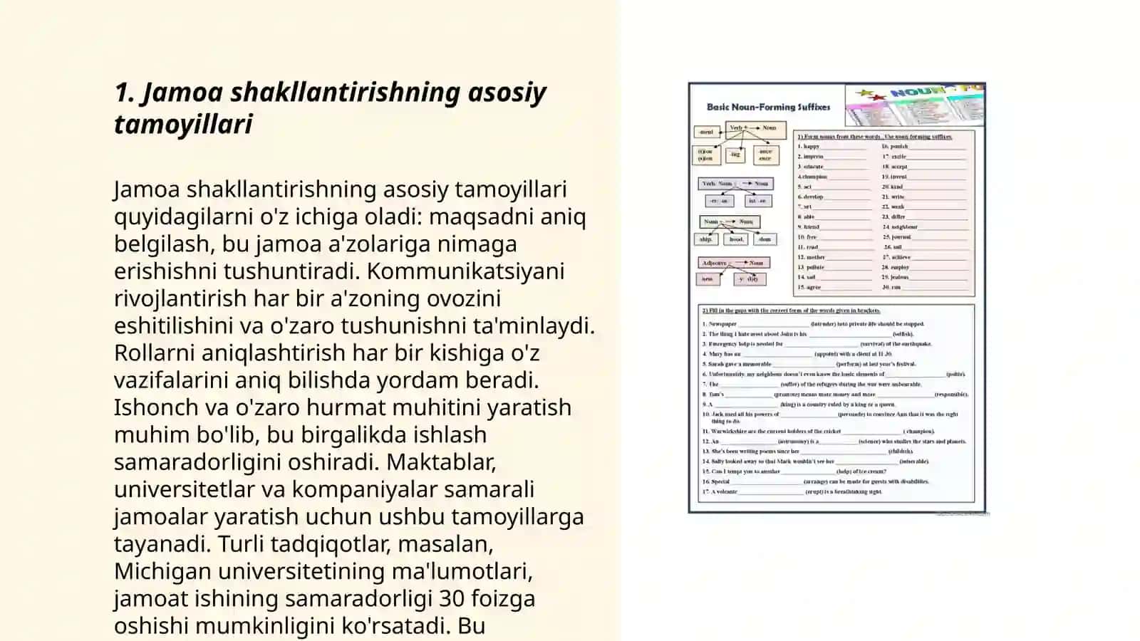 Jamoani shakllantirish yo'llari.Jamoani shakllantirishning istiqbol rejalari 3