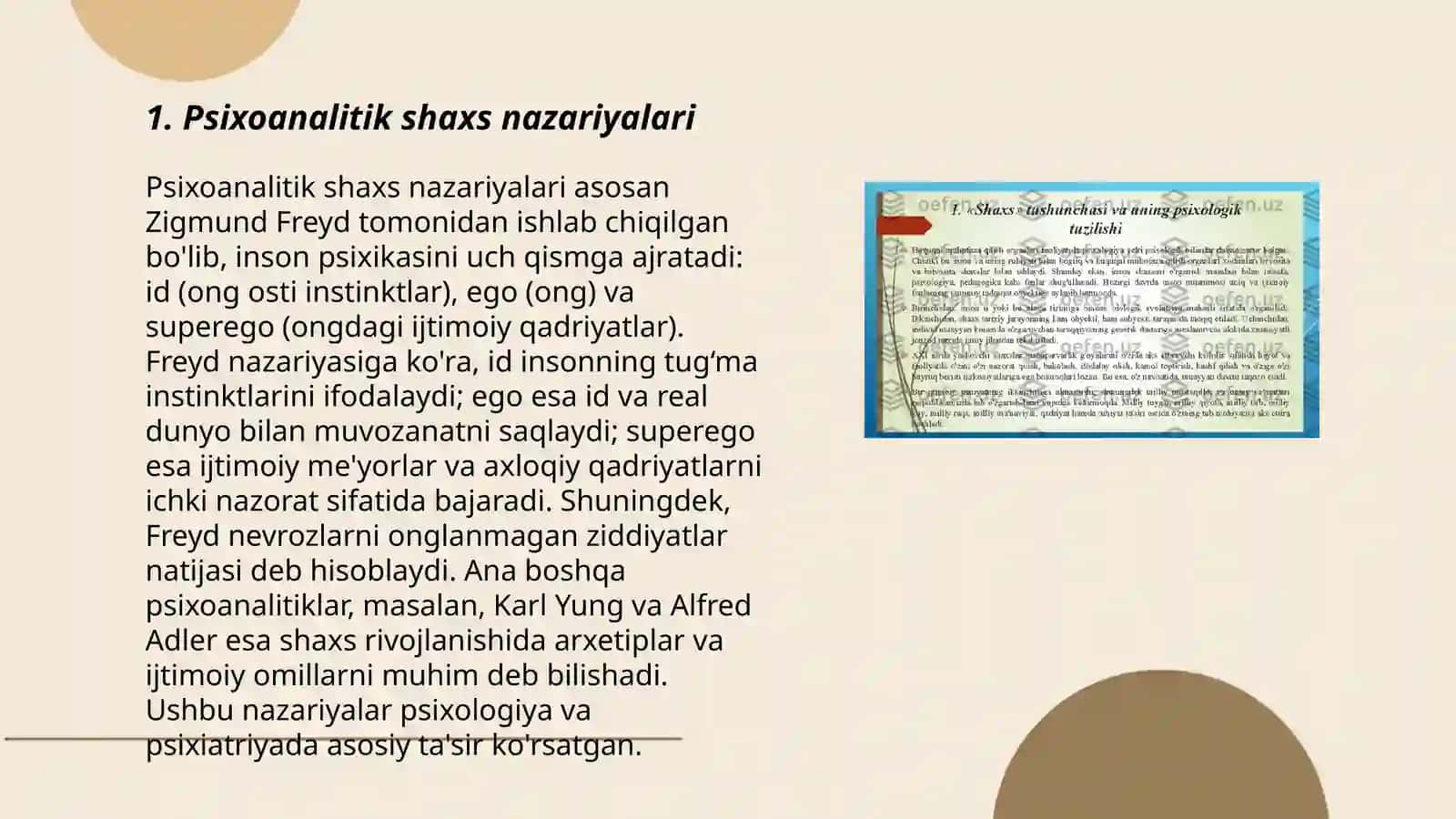 Psixologiyada shaxs nazariyalari 3