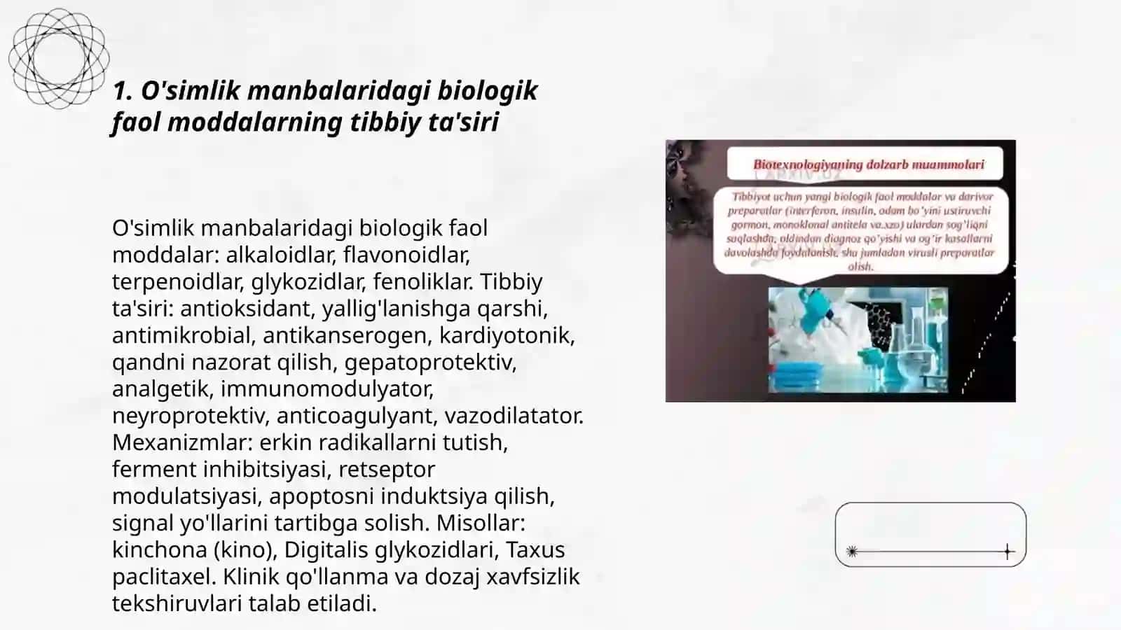 Biologik faol moddalar manbalari va tibbiy ta'siri 3